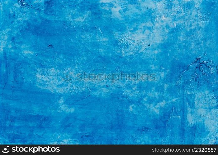 abstract blue background texture concrete or plaster hand made wall