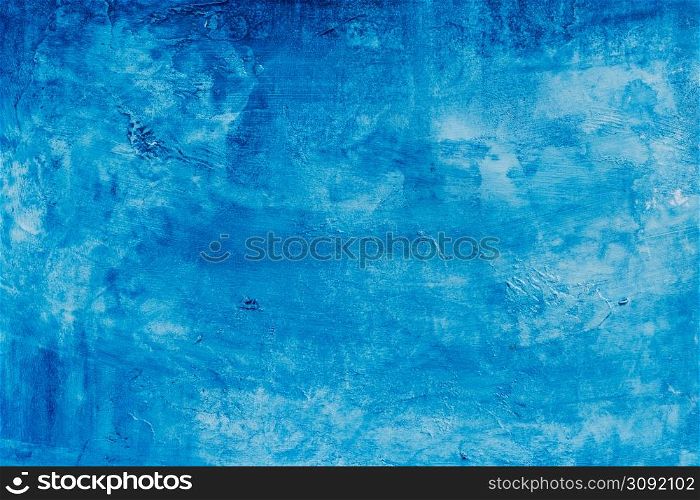 abstract blue background texture concrete or plaster hand made wall