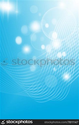 Abstract blue background with beautiful bubble lights