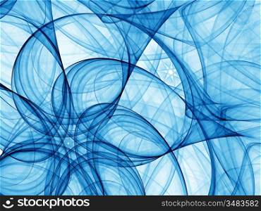 abstract blue background with many smooth curves