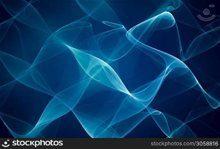abstract blue background with smooth shining lines