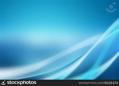 Abstract blue background with soft curves and bright light