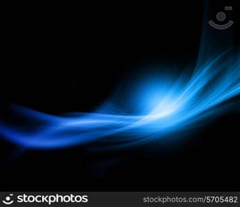 Abstract blue background with star burst effect