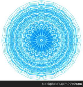 Abstract blue concentric pattern on white background for design