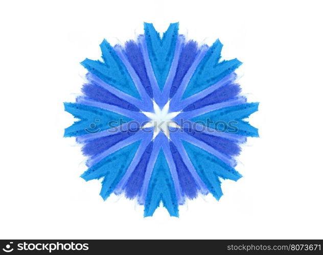 Abstract blue concentric shape isolated on white background