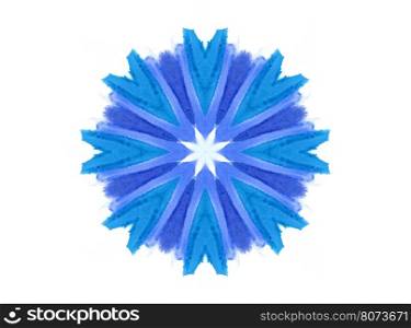 Abstract blue concentric shape isolated on white background