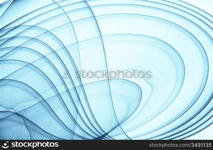 abstract blue curves - high quality rendered image