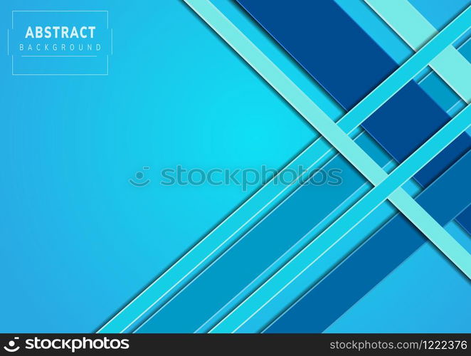 Abstract blue diagonal geometric background. Vector illustration