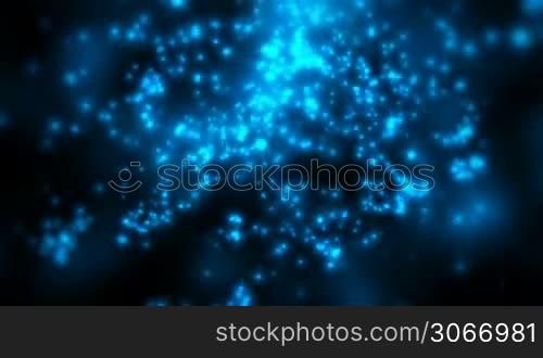 Abstract blue fireflies background (seamless loop)