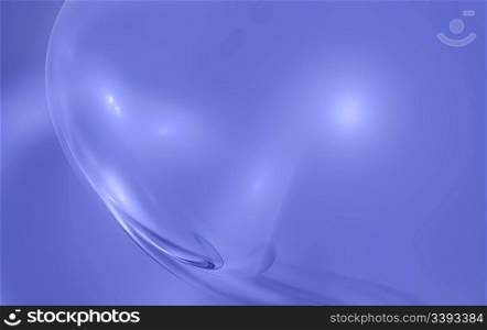 abstract blue fractal image with bubble - good for background