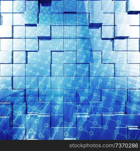 Abstract blue futuristic concept background. 3d rendering. Abstract blue futuristic concept background