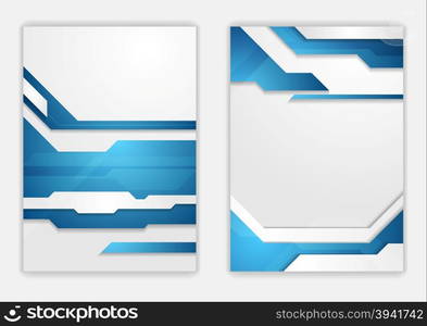 Abstract blue geometric tech flyer design