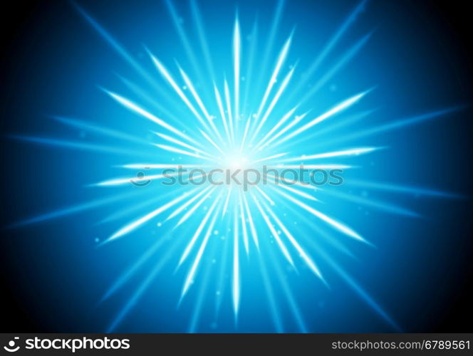 Abstract blue glowing beams background