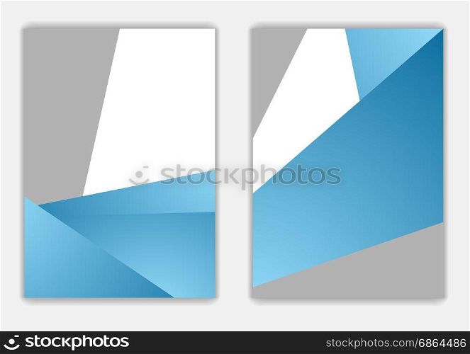 Abstract blue grey geometric corporate flyer design