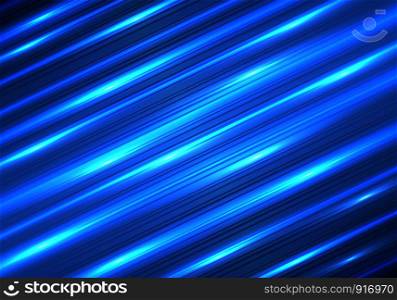 Abstract blue light power up line fast speed on black design modern technology futuristic background vector illustration.