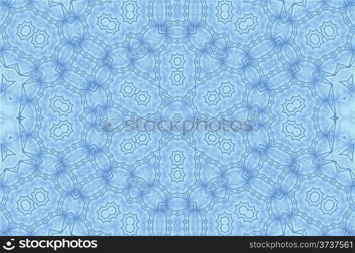 Abstract blue pattern from foam on the glass