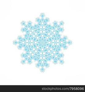 Abstract blue pattern in the shape of snowflakes