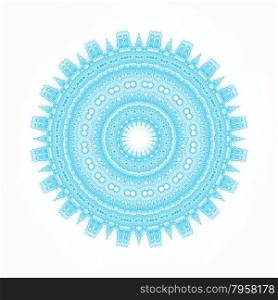 Abstract blue radial pattern shape on white background