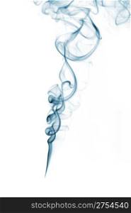 abstract blue smoke from white background. The abstract image of a smoke on a black background