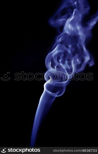 abstract blue smoke in a black background