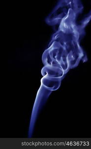 abstract blue smoke in a black background