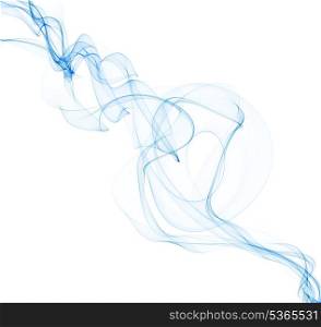 abstract blue smoke on white