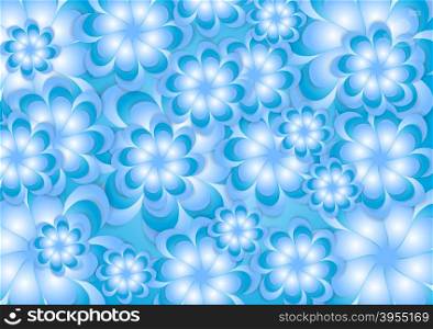 Abstract blue summer flowers background