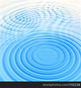Abstract blue water background with round crossing ripples