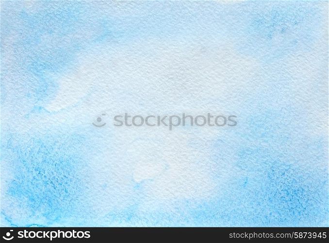 Abstract blue watercolor hand drawn background