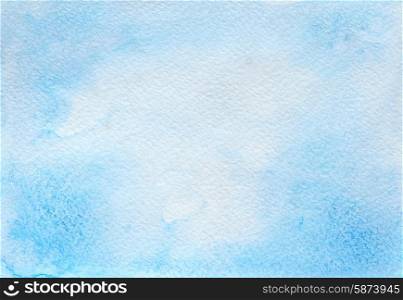 Abstract blue watercolor hand drawn background