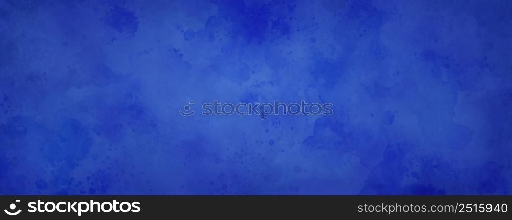 Abstract blue watercolor texture background, Grunge watercolor paint splash and stains in elegant dark blue