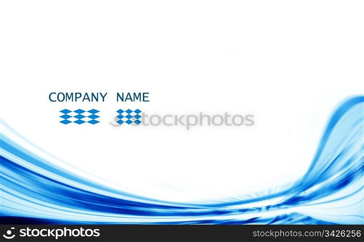 Abstract blue wave template with space for your text