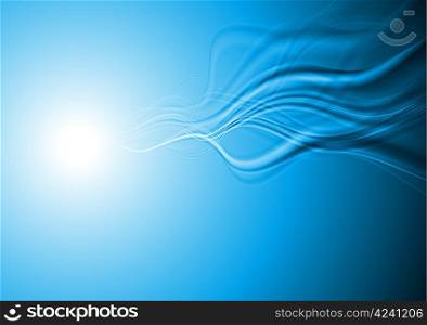 Abstract blue wavy background. Vector illustration eps 10