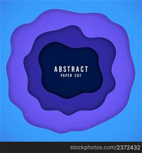 Abstract blue wavy paper cut template design. Overlapping well organized isolate object layers background. RGB Illustration vector