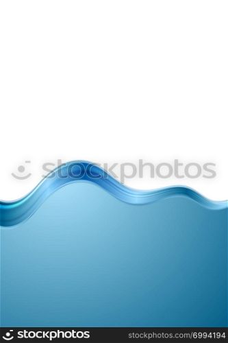 Abstract blue white wavy background. Contrast flyer smooth wave design. Abstract blue white wavy background