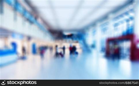 Abstract blur airport interior for background