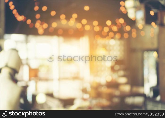 Abstract blur and defocus restaurant cafe interior for background