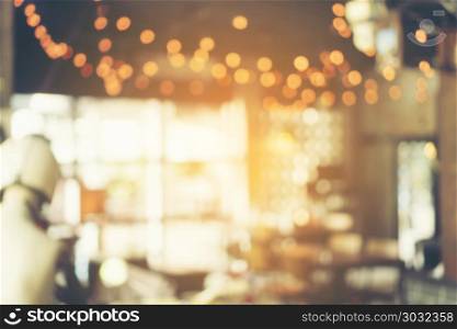 Abstract blur and defocus restaurant cafe interior for background