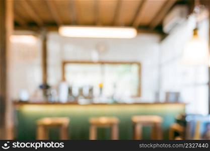 Abstract blur and defocused interior coffee shop or cafe for background.