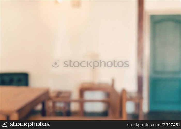 Abstract blur and defocused interior coffee shop or cafe for background.