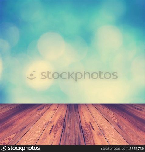 abstract blur background and wooden floor