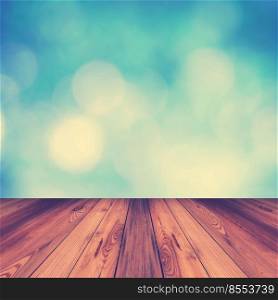 abstract blur background and wooden floor