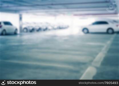 Abstract blur background of business car parking lot and empty or vacant space, shallow depth of focus