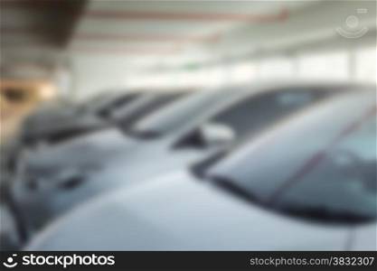 Abstract blur background of car parking, shallow depth of focus