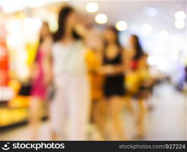 Abstract blur background of people walking in the shopping mall