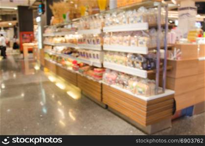 Abstract blur bread shop interior shopping malls.