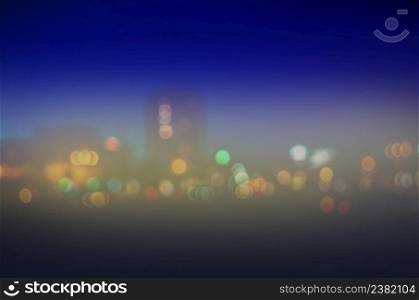 Abstract blur city bokeh lights. Defocused bokeh street in European city background.. City blurred lights background