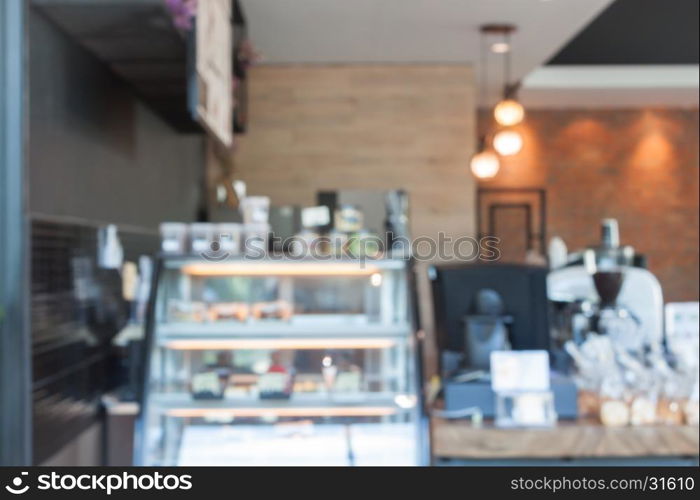 Abstract blur coffee shop interior for background, stock photo