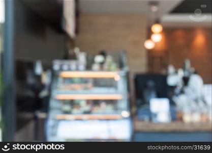 Abstract blur coffee shop interior for background, stock photo