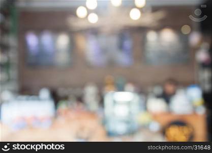 Abstract blur coffee shop interior for background, stock photo